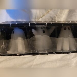 Spooky Boo Ghost Candles Set Of 3, Black And White, Kohl's Halloween